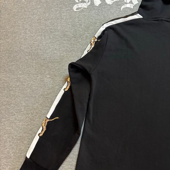 Victoria’s Secret PINK Gold Sequin Bling Pup Dog Pullover Hooded Sweatshirt - SM - Picture 8 of 11